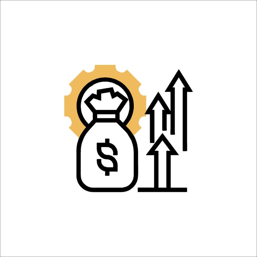 Money bag with dollar sign and arrows icon vector