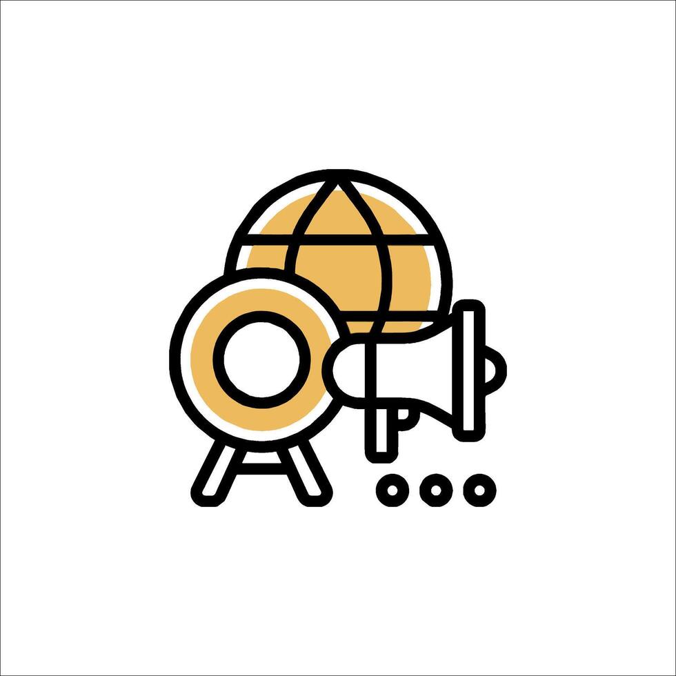 A globe and a megaphone icon vector