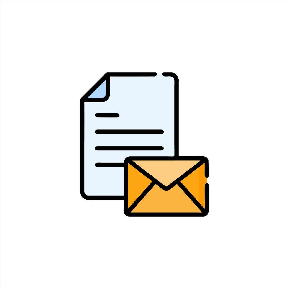 Email and document icon illustration vector