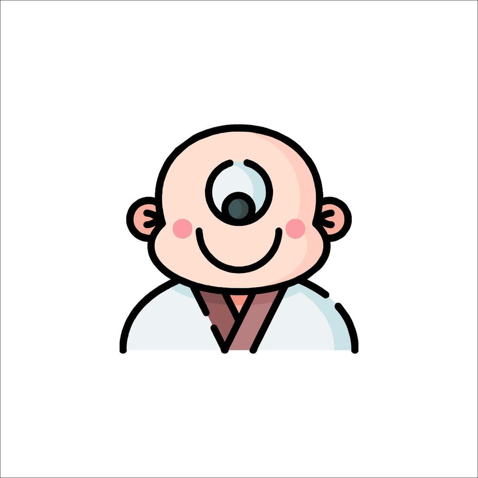 A cartoon character with an eye on his face vector
