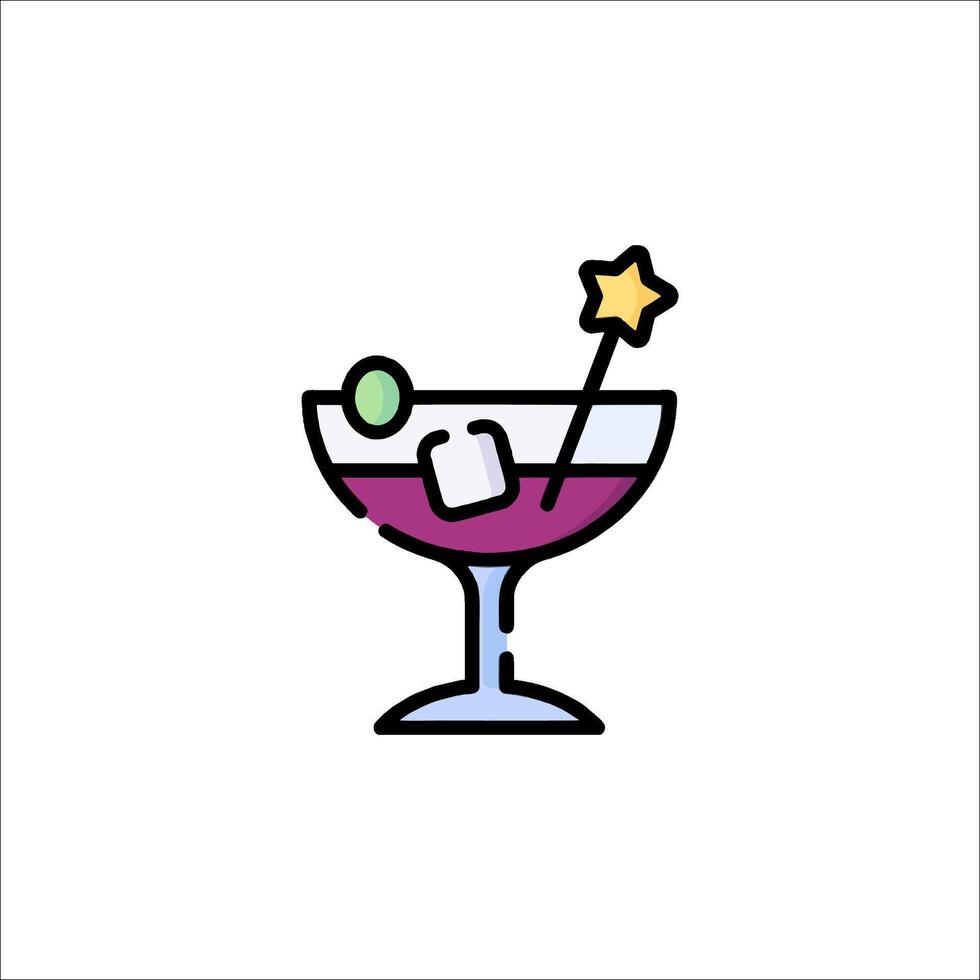 A drink with a star on top in a glass vector