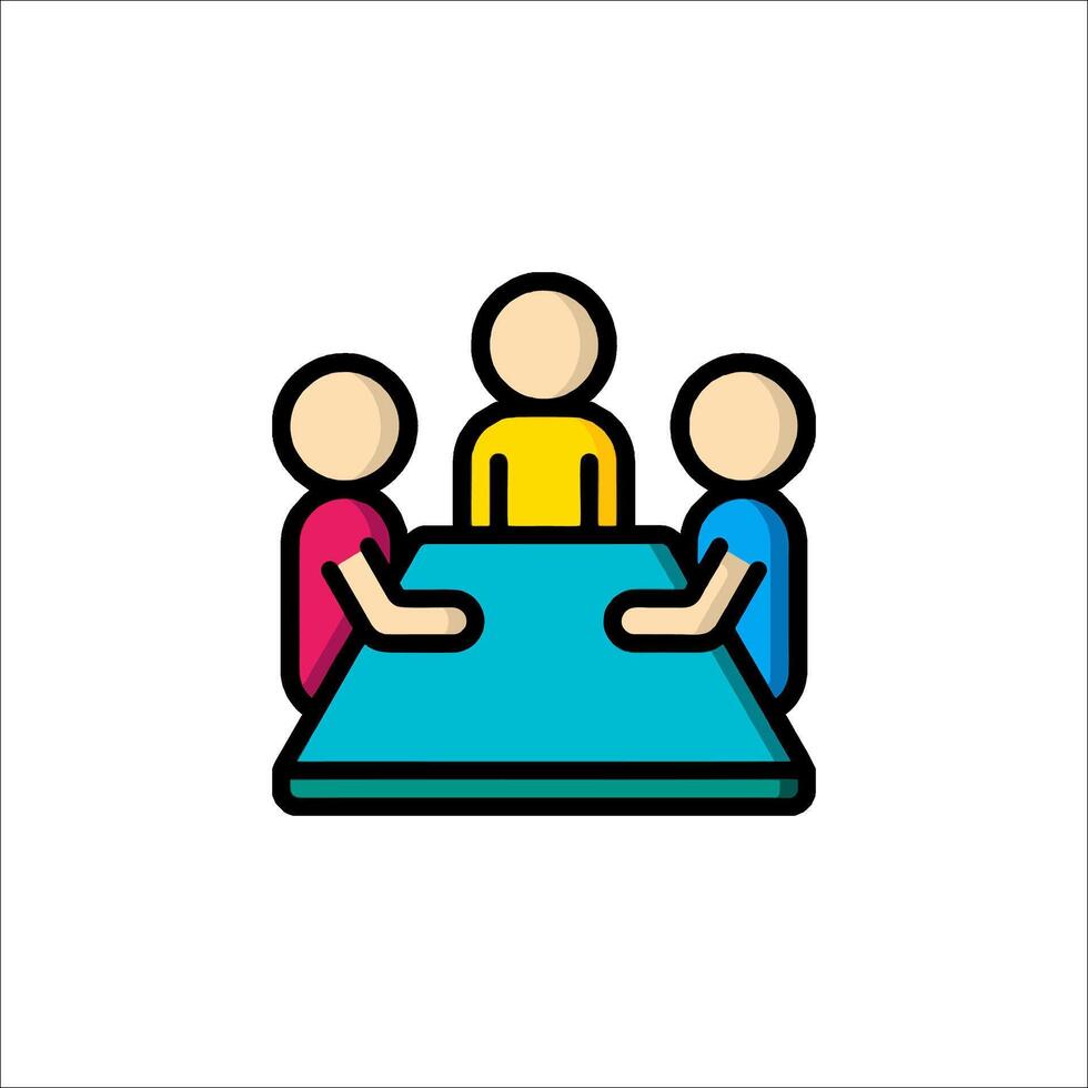 People at a table icon illustration vector