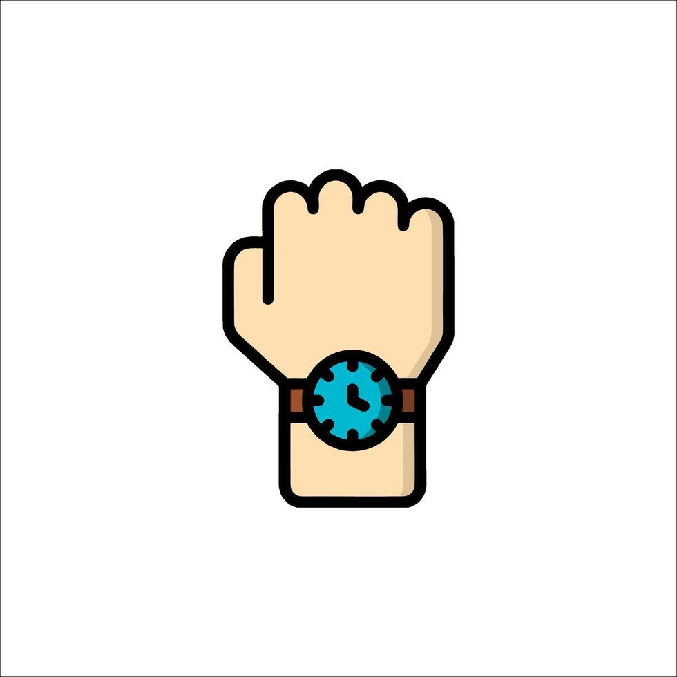 A hand with a watch on it vector