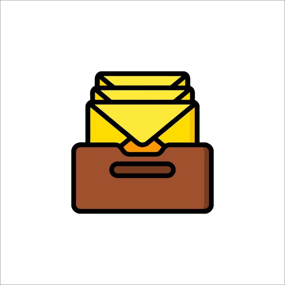 A brown envelope with a yellow envelope inside vector