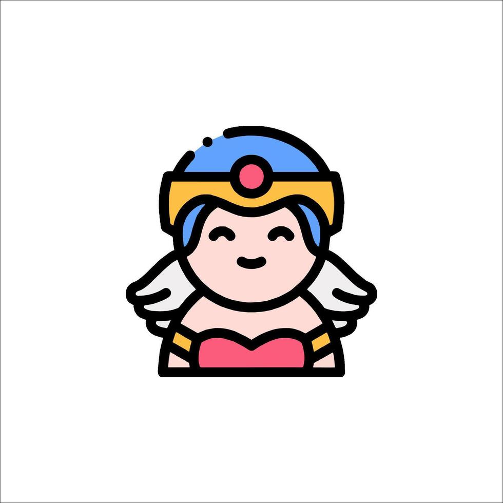 A cartoon character with a blue headband and a pink dress vector