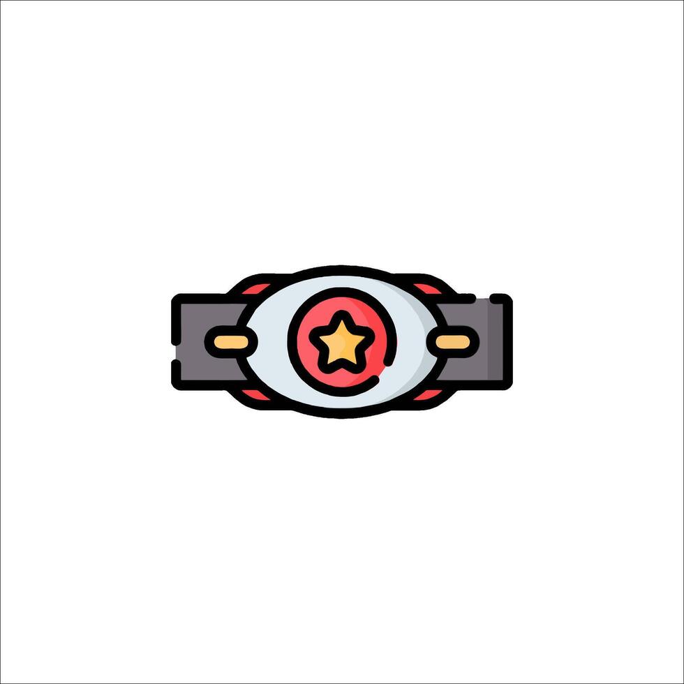 A star shaped ring with a red star on it vector