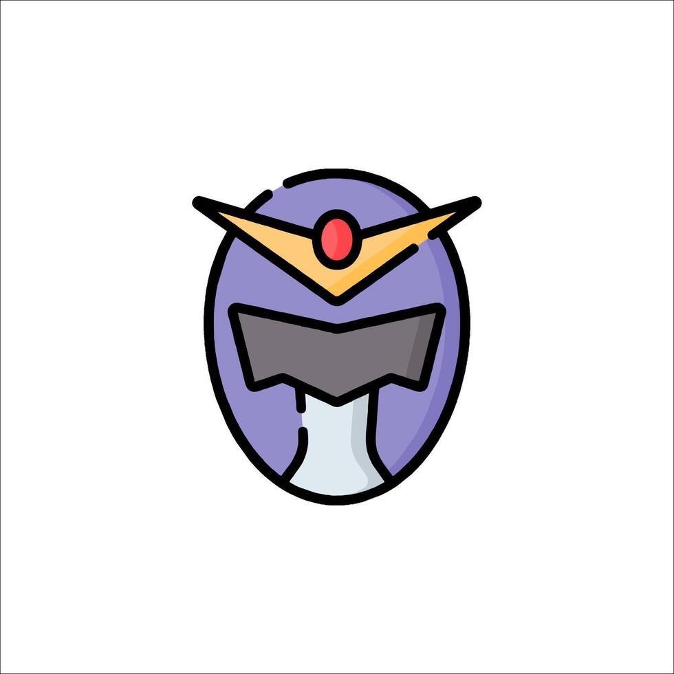 A purple and yellow helmet with a red star on it vector