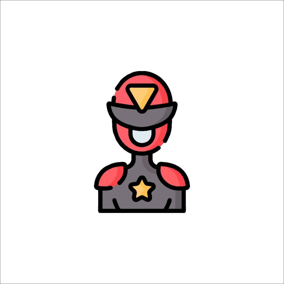 A red and black character with a star on his head vector