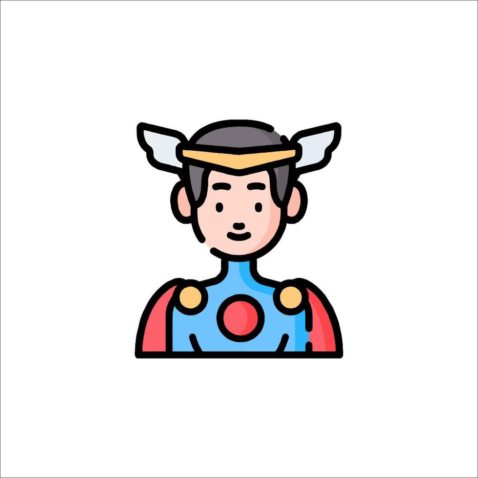 A cartoon character with wings and a blue shirt vector