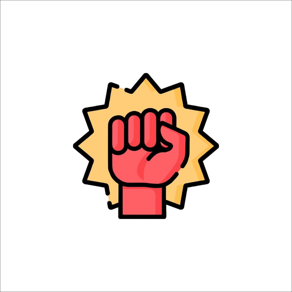 A fist with a starburst on it vector
