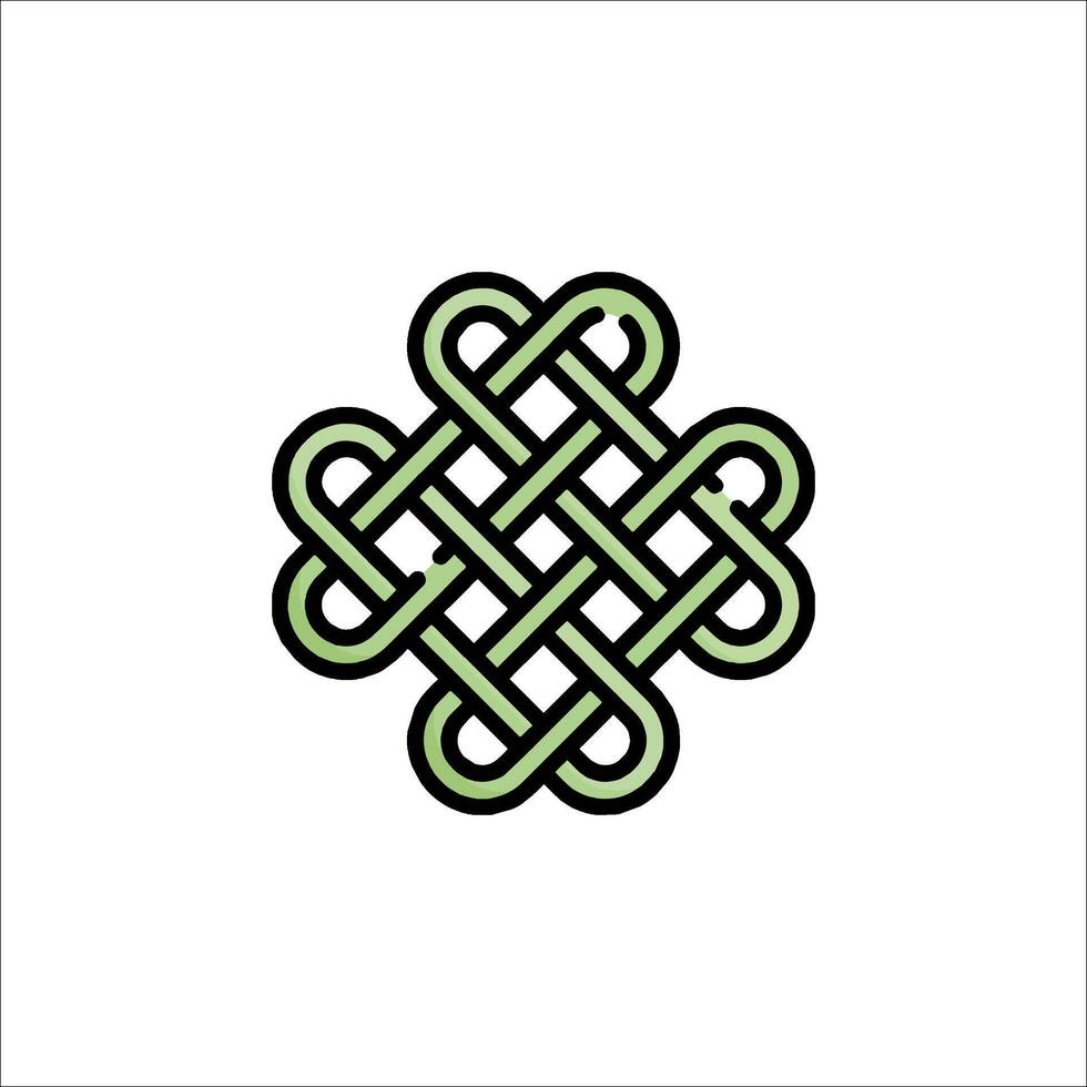 A green and black celtic knot logo vector