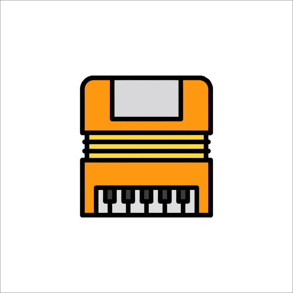An orange and black accordion icon vector