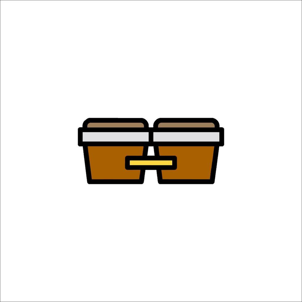 Two pots with handles on a white background vector
