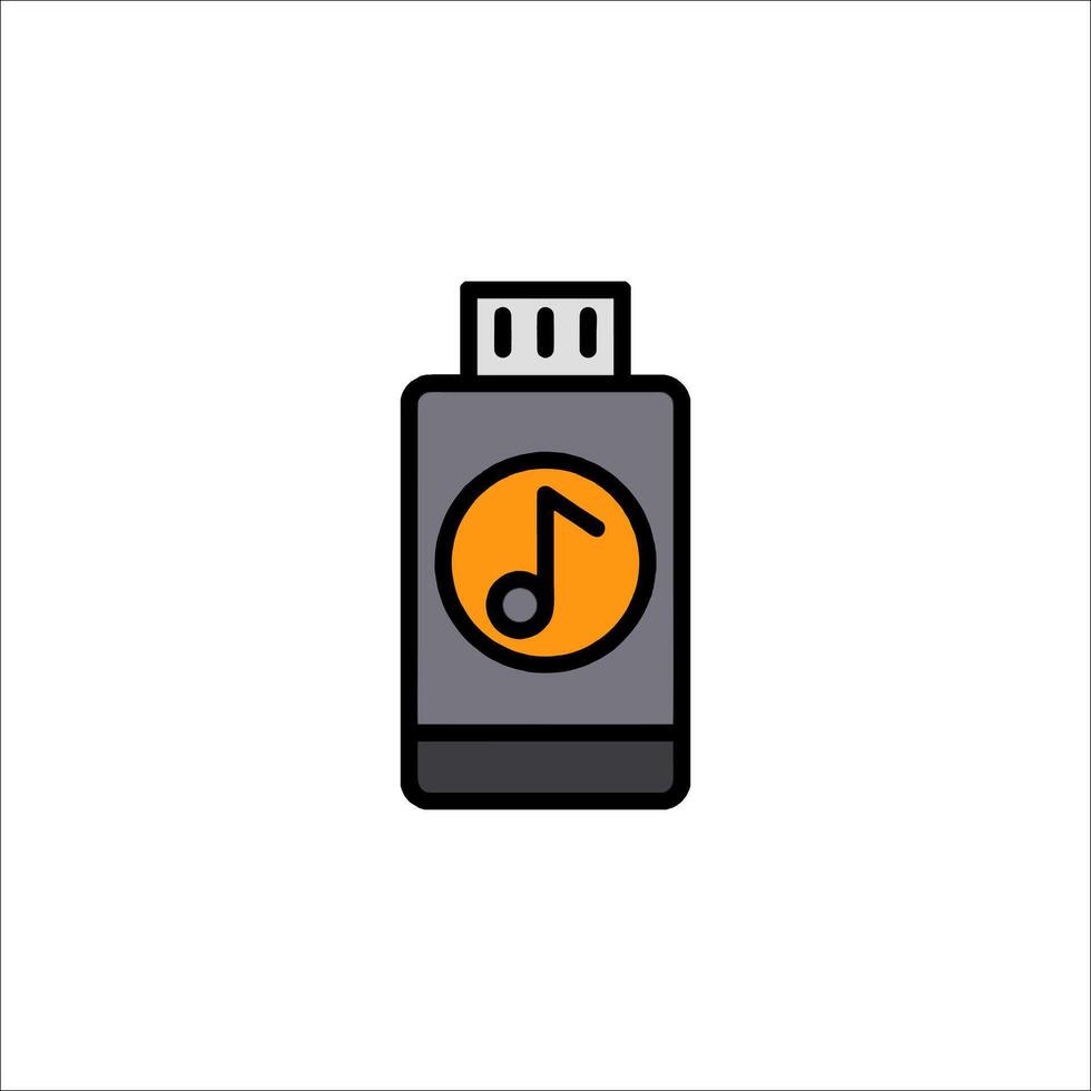 A music player with a note icon vector