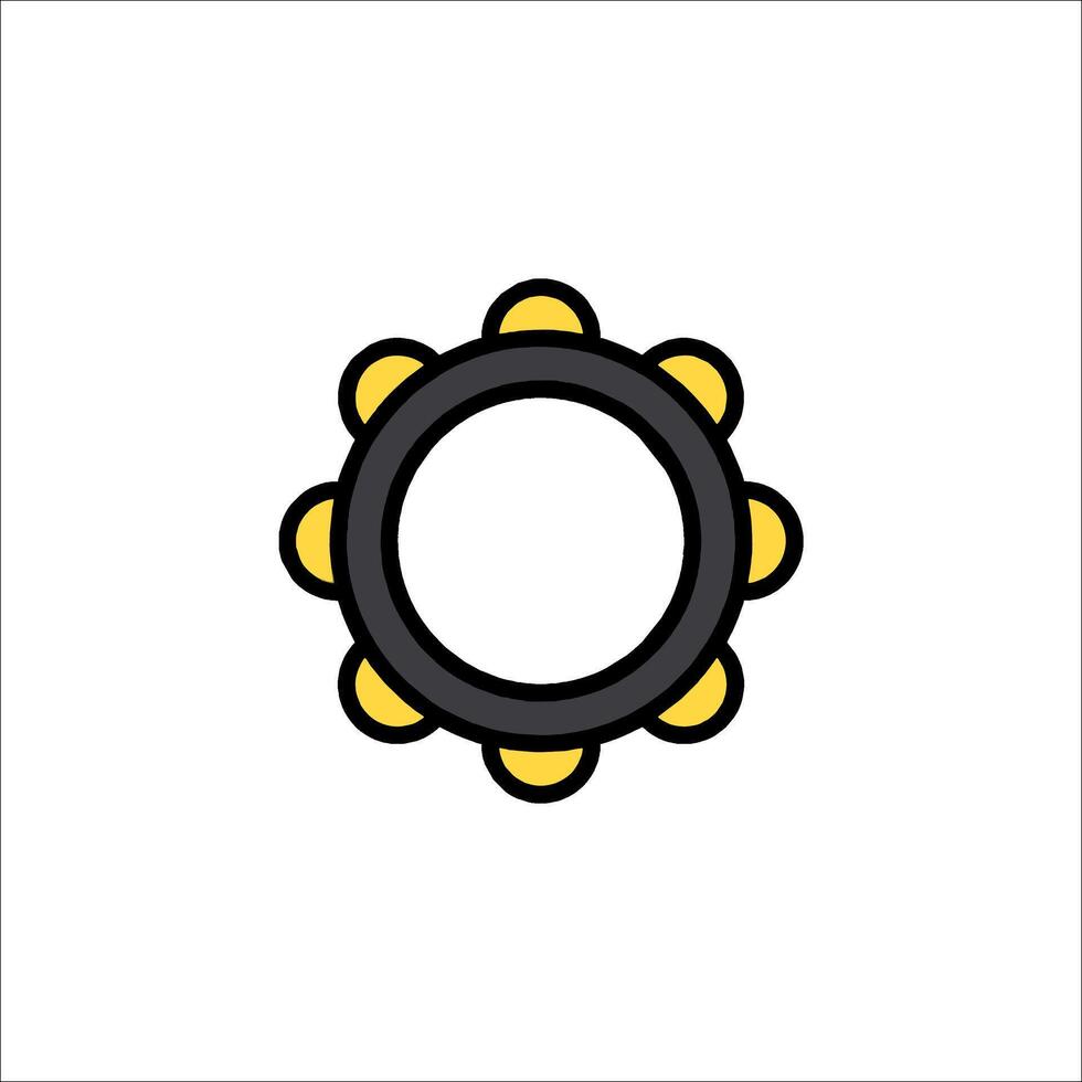 A black and yellow gear icon on a white background vector