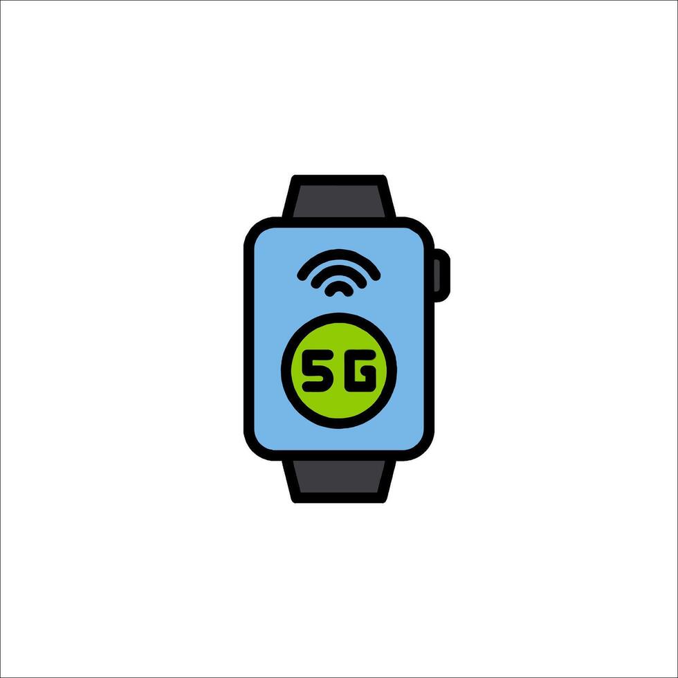 A smart watch with the 5g logo on it vector