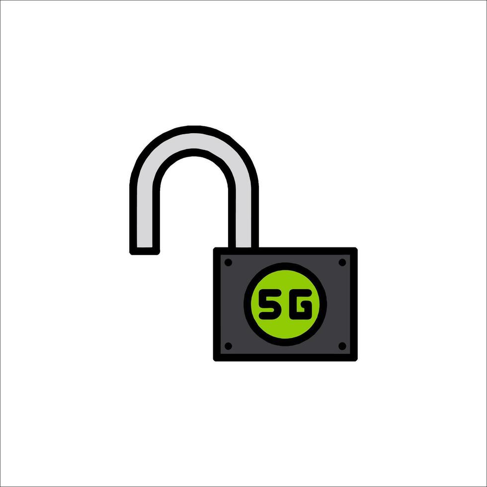 5g lock icon illustration vector