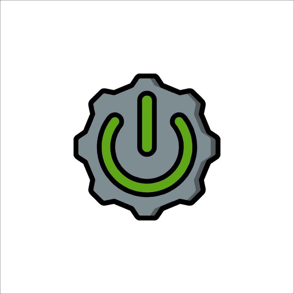 A green power button icon on a white background vector