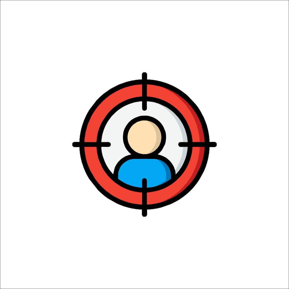 A person is in a target crosshair icon vector