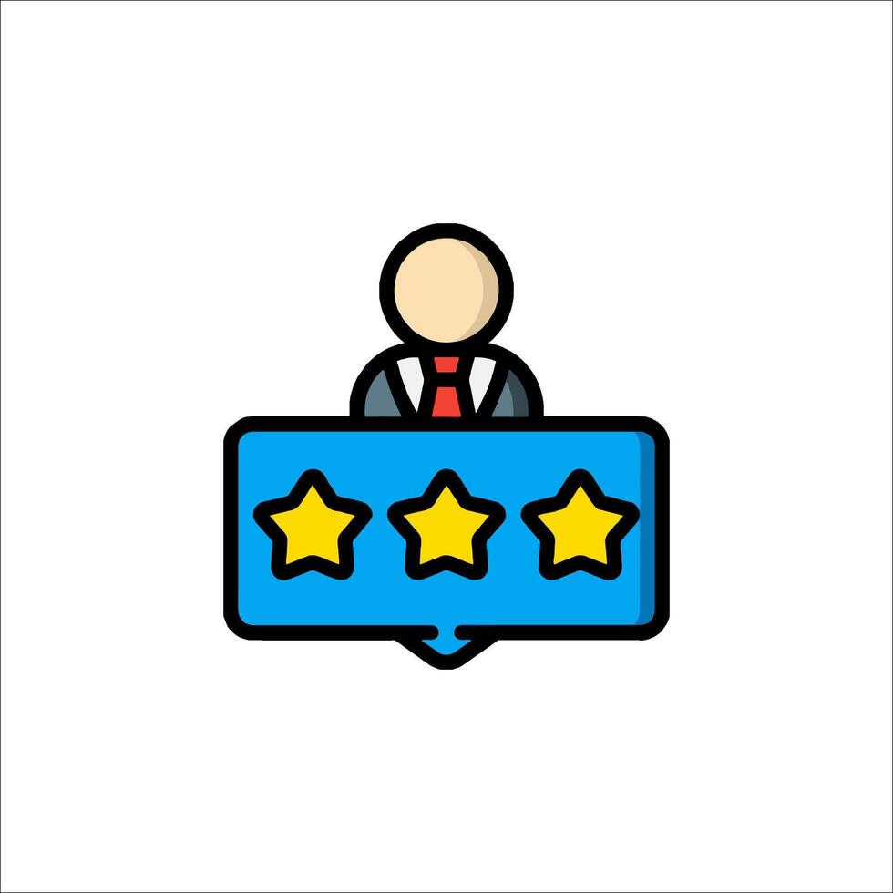 A man in a suit sitting at a table with five stars vector