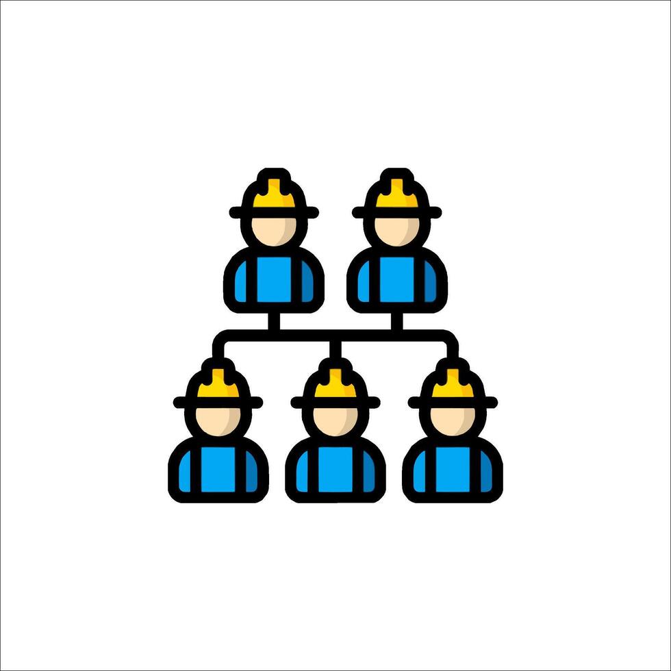 A group of people in construction hats vector