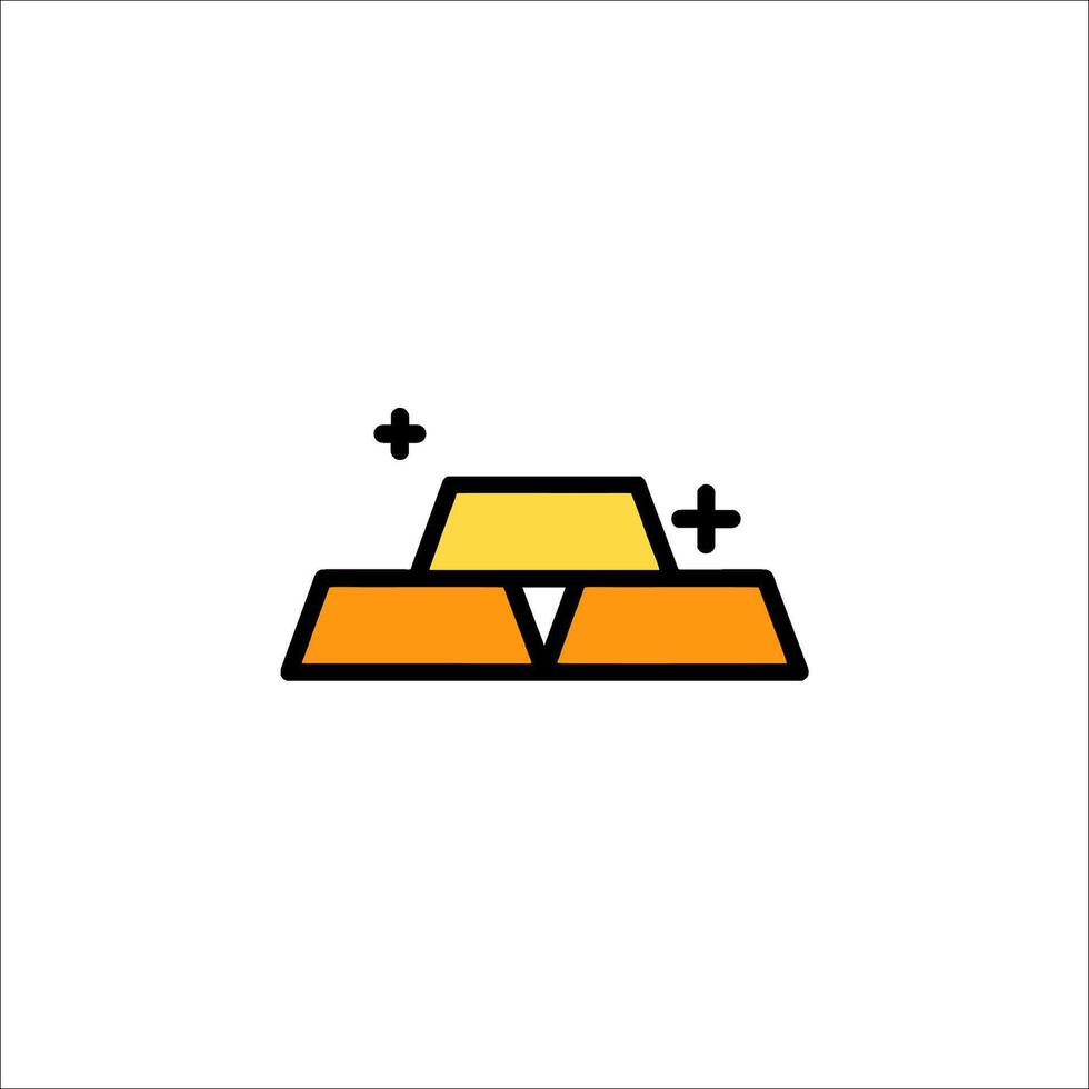 A pile of gold bars with a plus sign on top vector