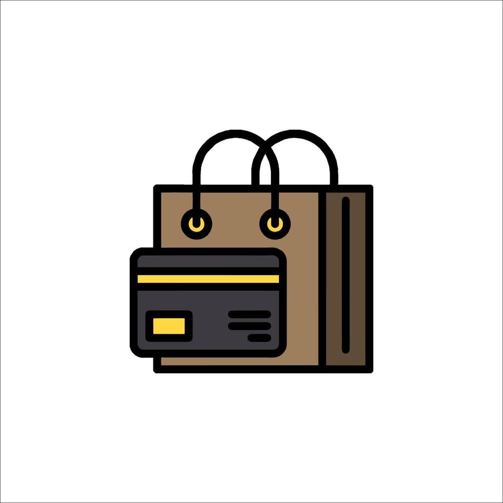 Shopping bag with credit card illustration vector