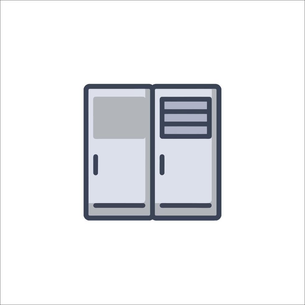 A pair of doors with a window in the middle vector