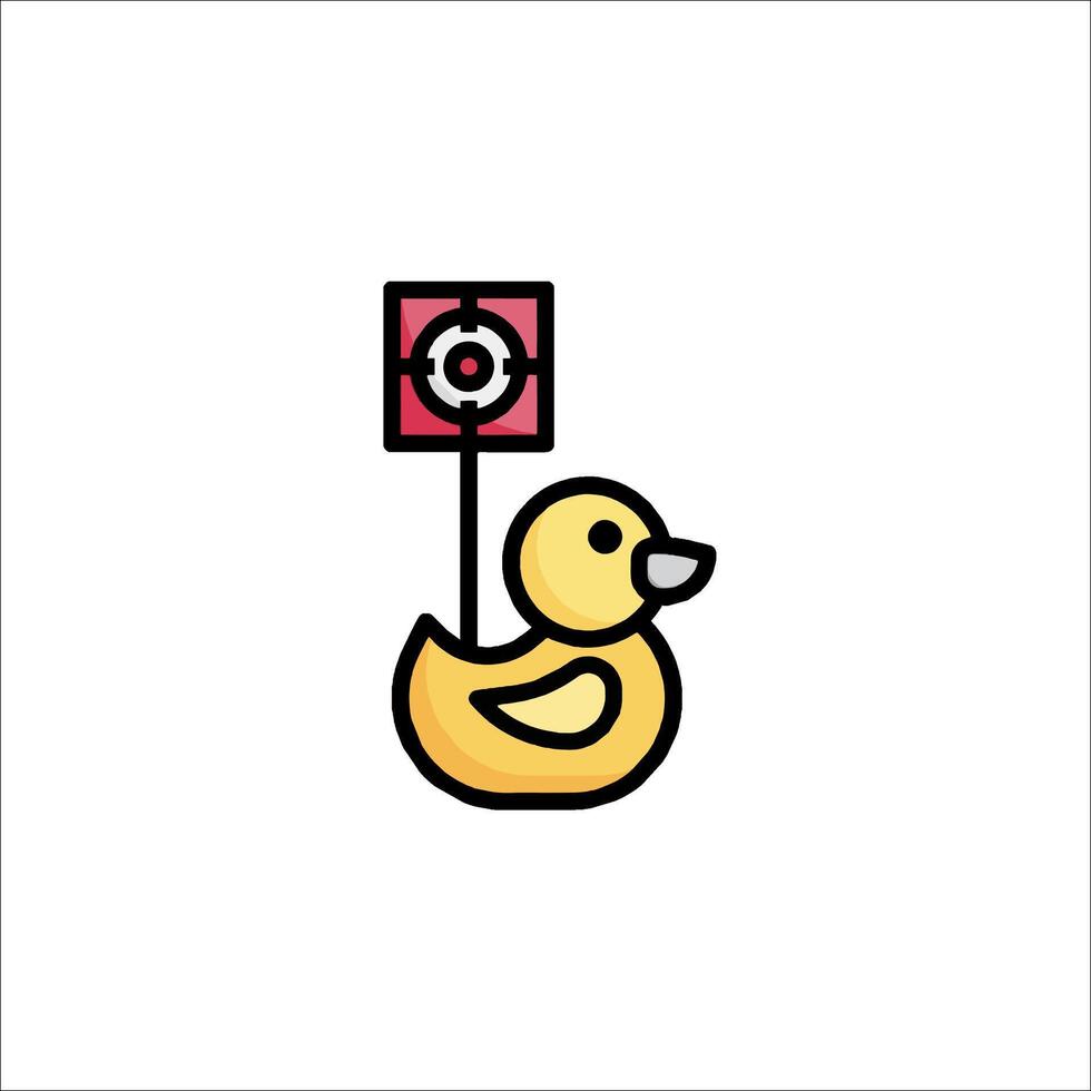 A duck holding a sign with a target vector