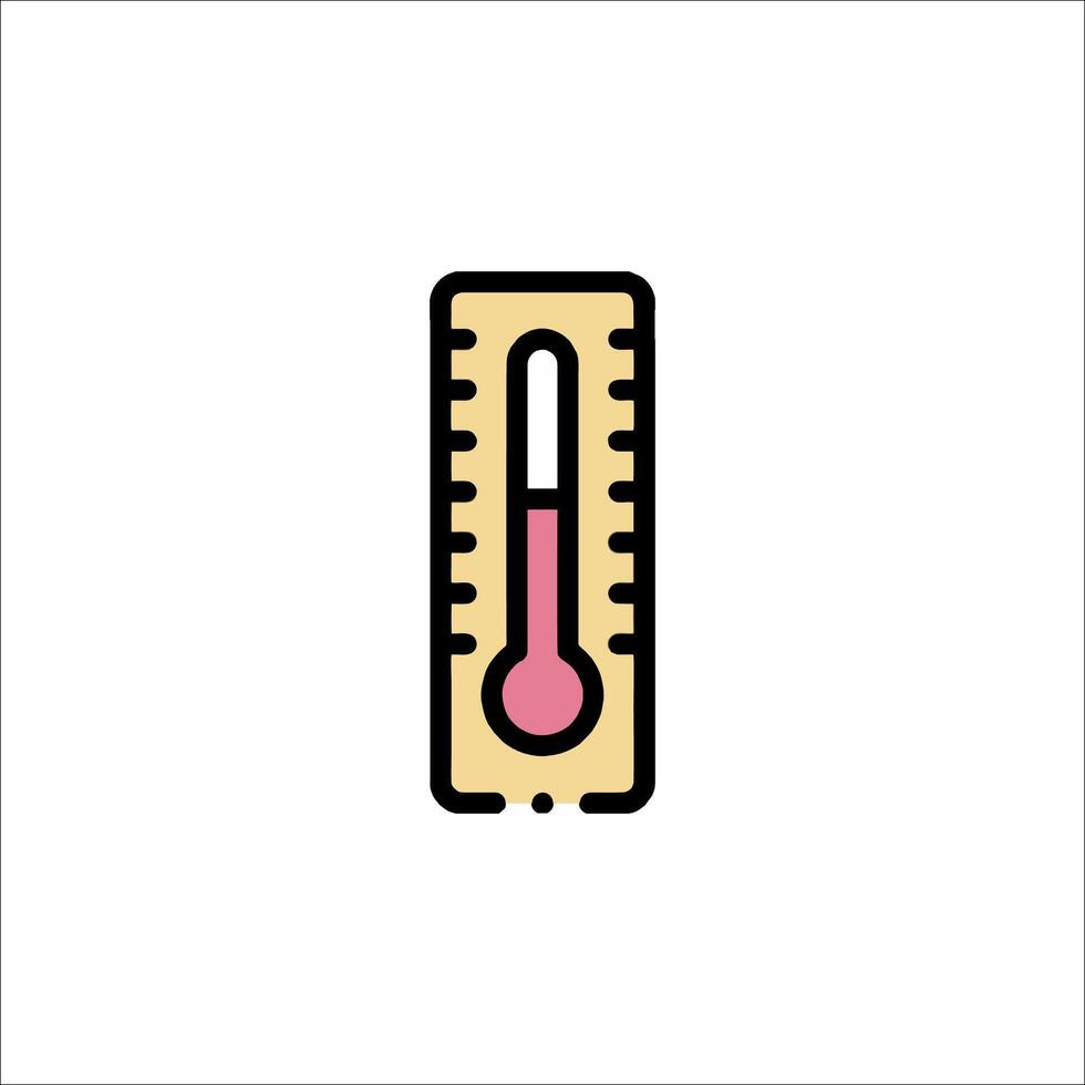 Thermometer icon in a flat style on a white background vector