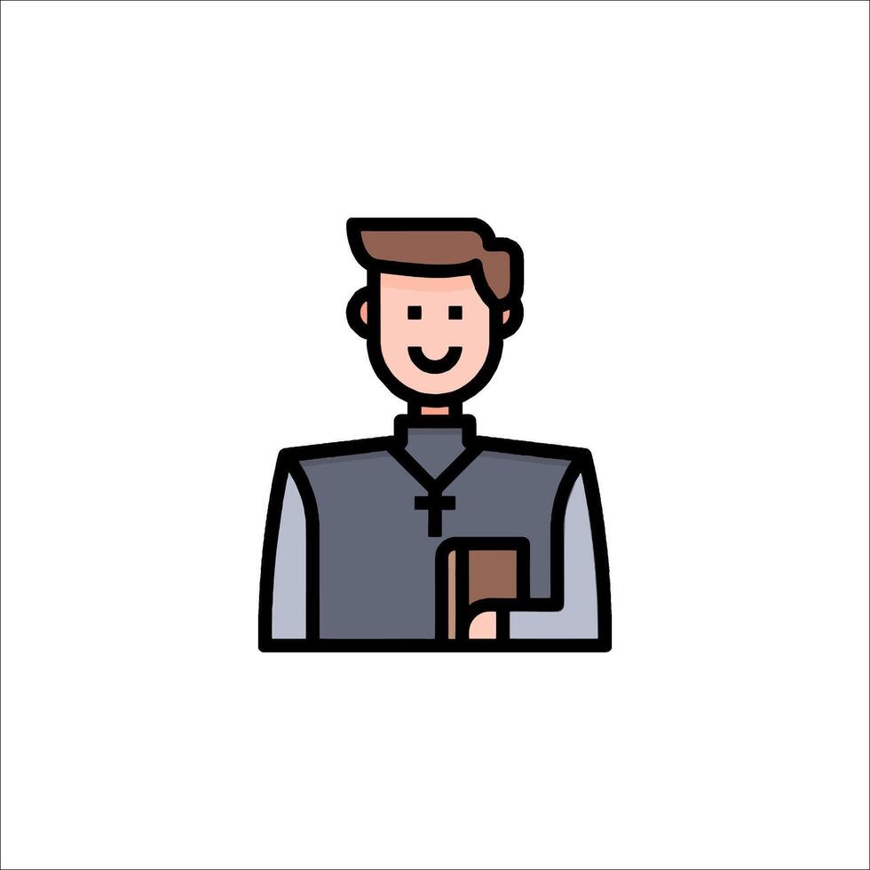 A man holding a bible icon vector