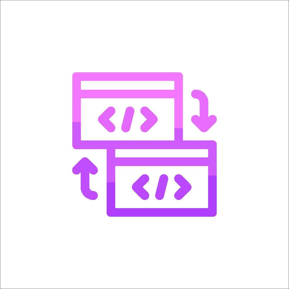 A purple and purple icon of a computer vector