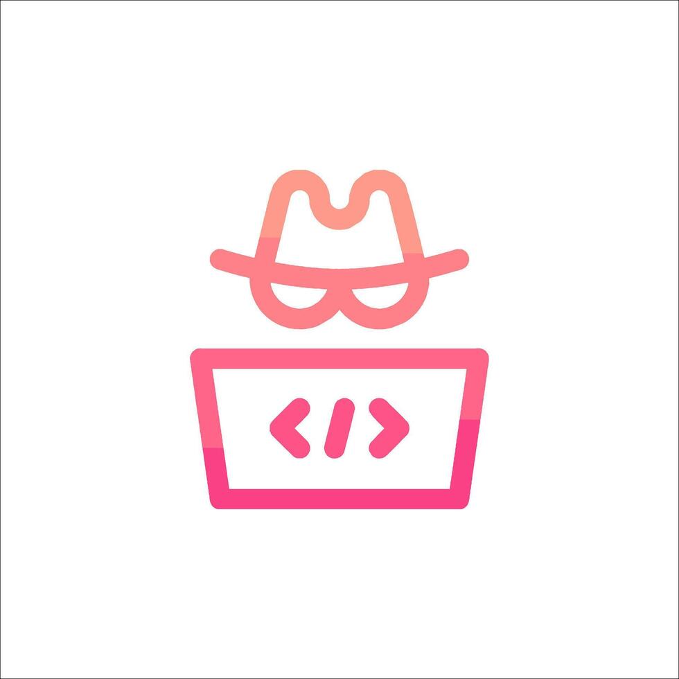 A pink hat and a computer on a white background vector