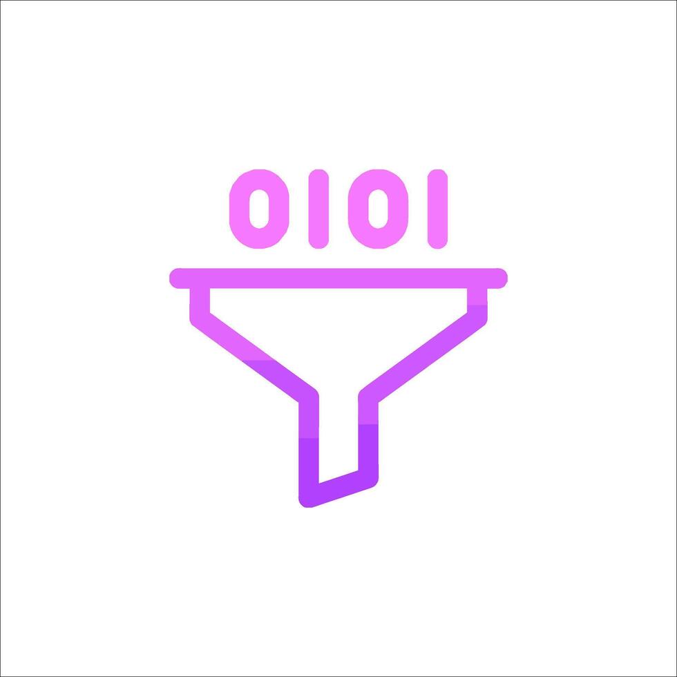 A purple and pink icon of a funnel vector