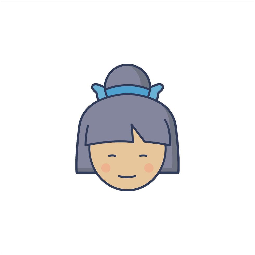 A girl with a blue hair and blue hair vector