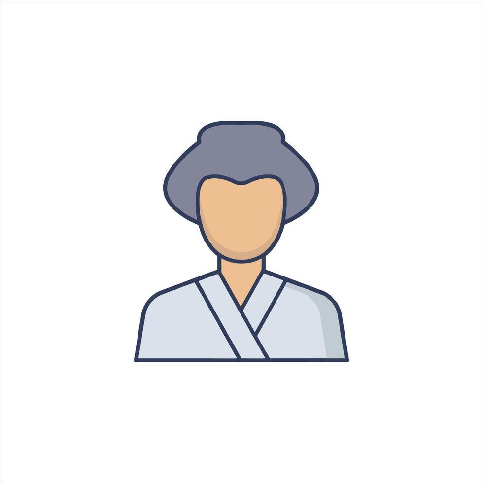 A woman in a kimono icon vector