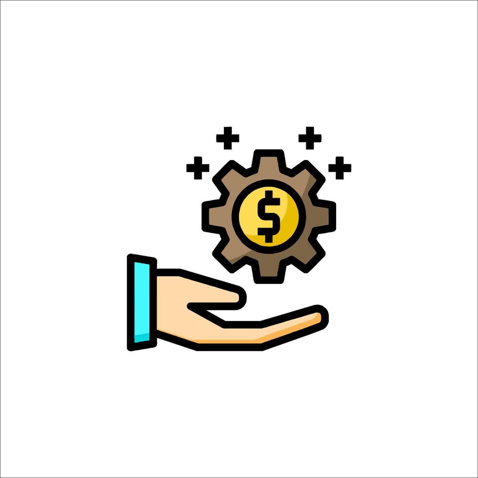 Hand holding a dollar sign icon vector