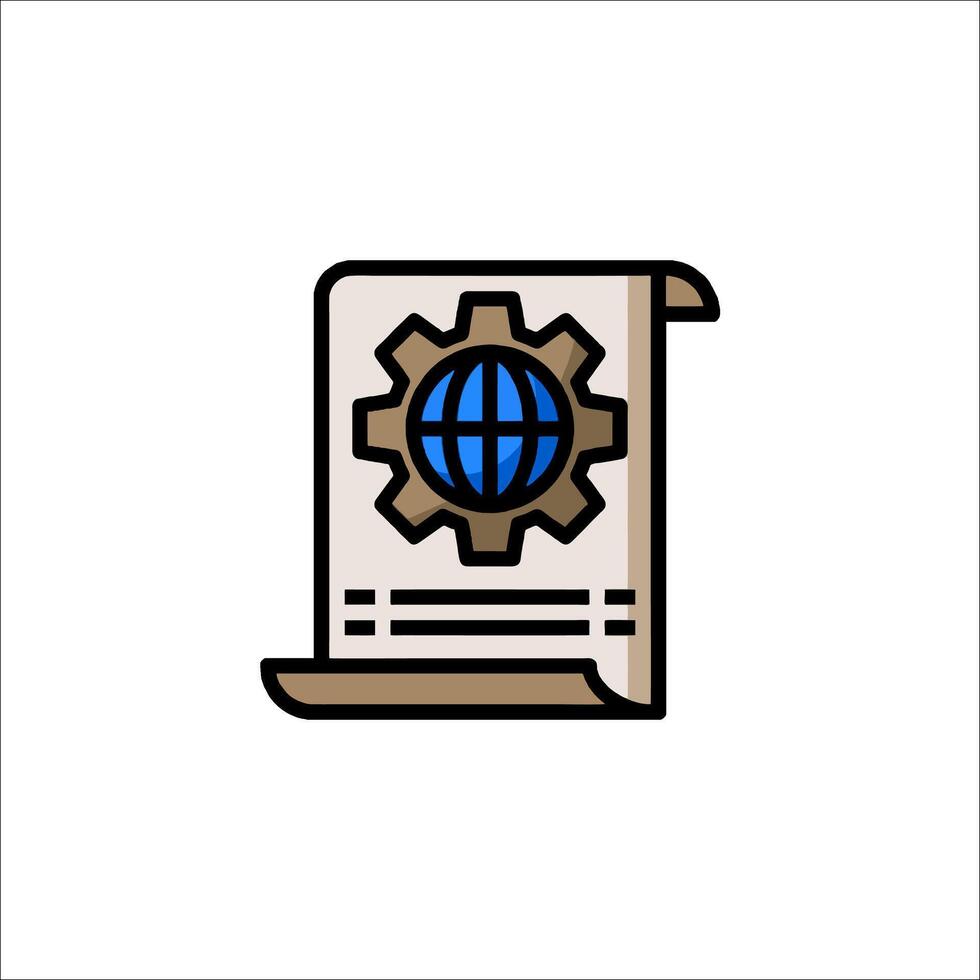 A globe icon on a paper document vector