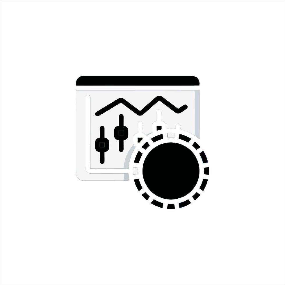 A black and white icon of a poker chip vector