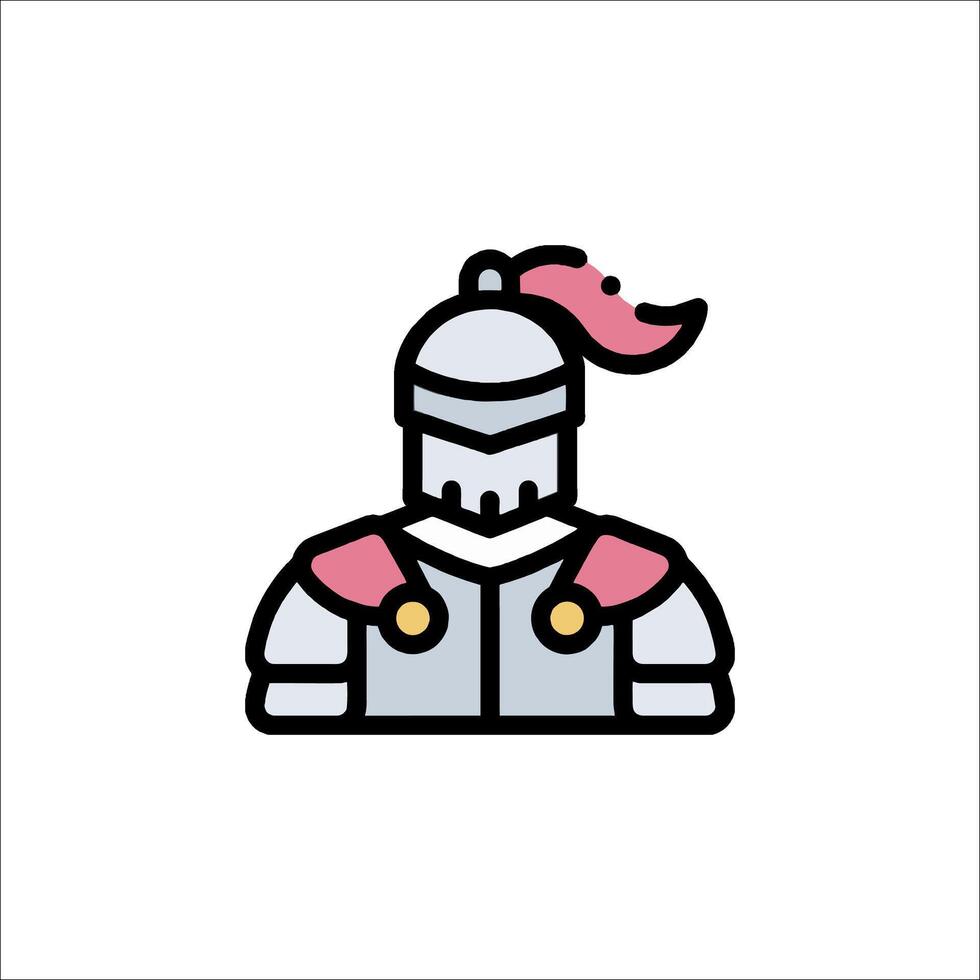 A knight icon with pink hair and a pink hat vector