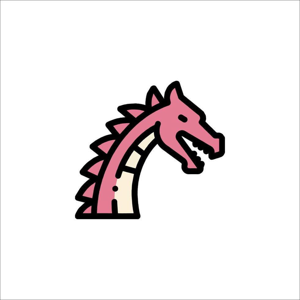 A pink dragon head icon on a white background vector