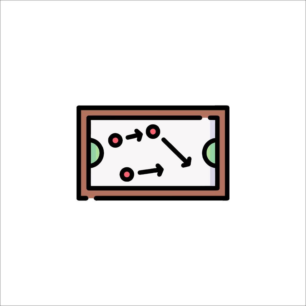 A table with a ball in it and a line of arrows vector