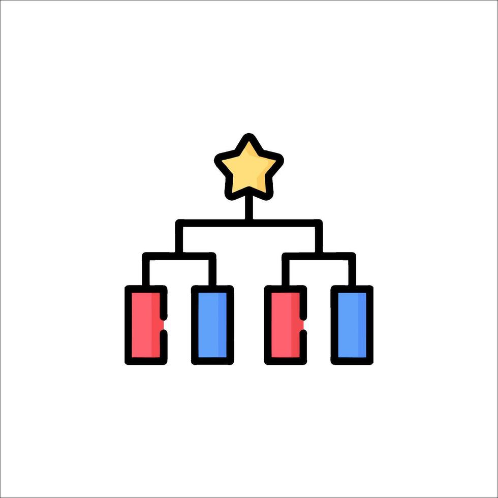 A star icon with a tree of boxes and a star vector