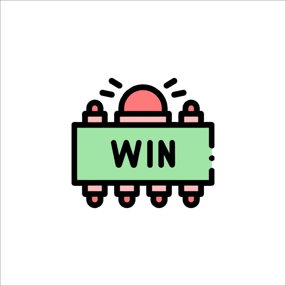 Win icon illustration, flat line style illustration, illustration, flat design, flat design, vector