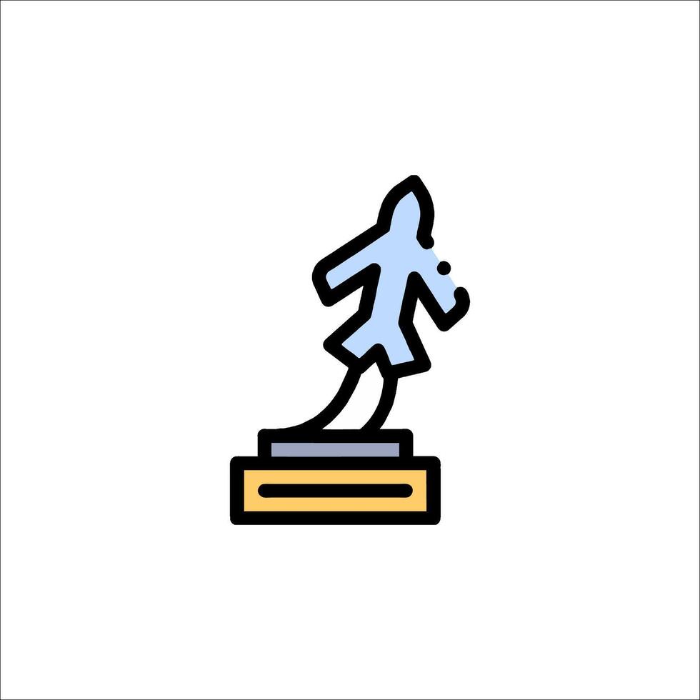 A line drawing of a person on a pedestal vector