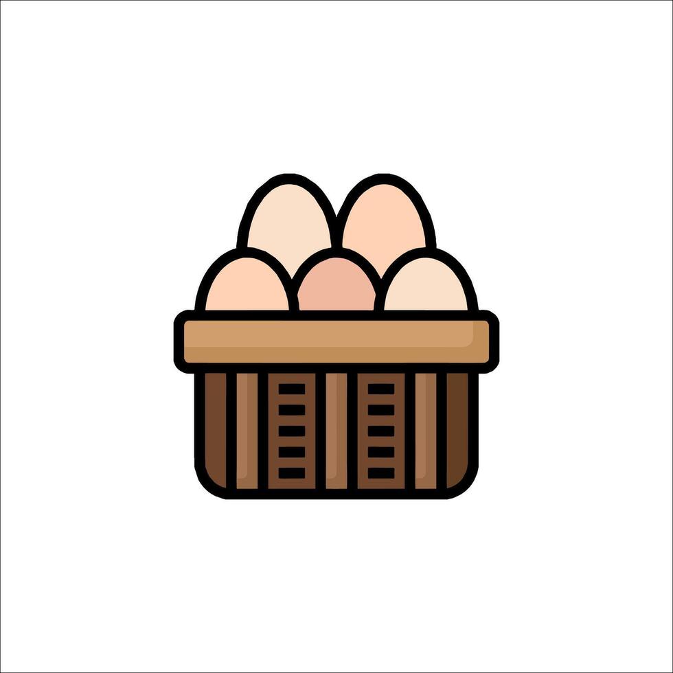 An illustration of a basket full of eggs vector