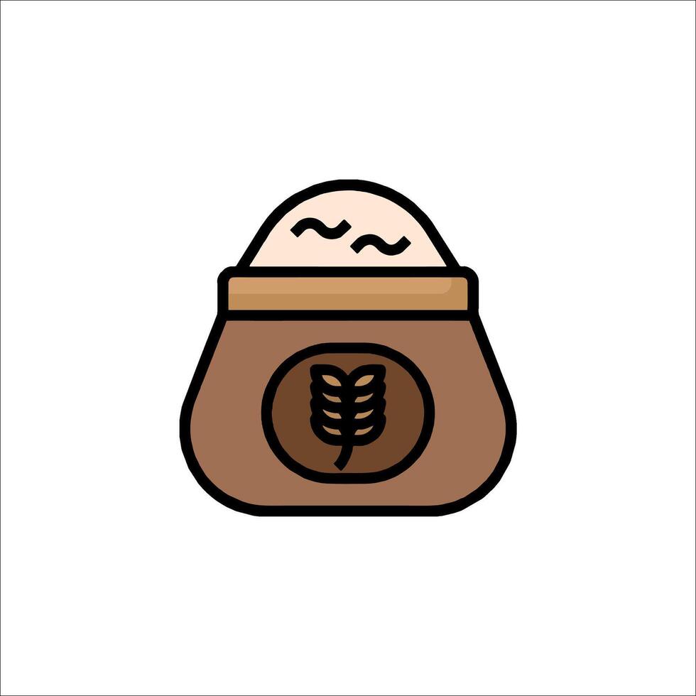 Rice bag icon on white background vector