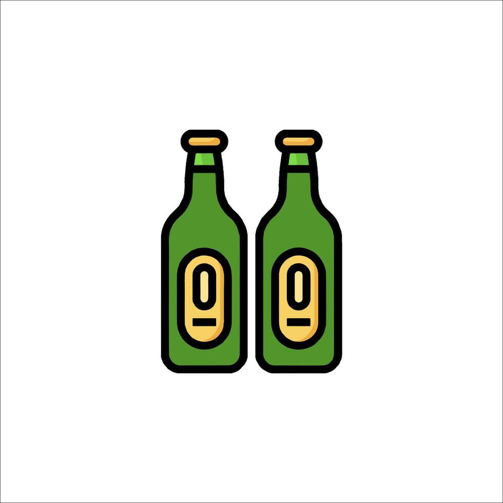 Two beer bottles with the number zero on them vector