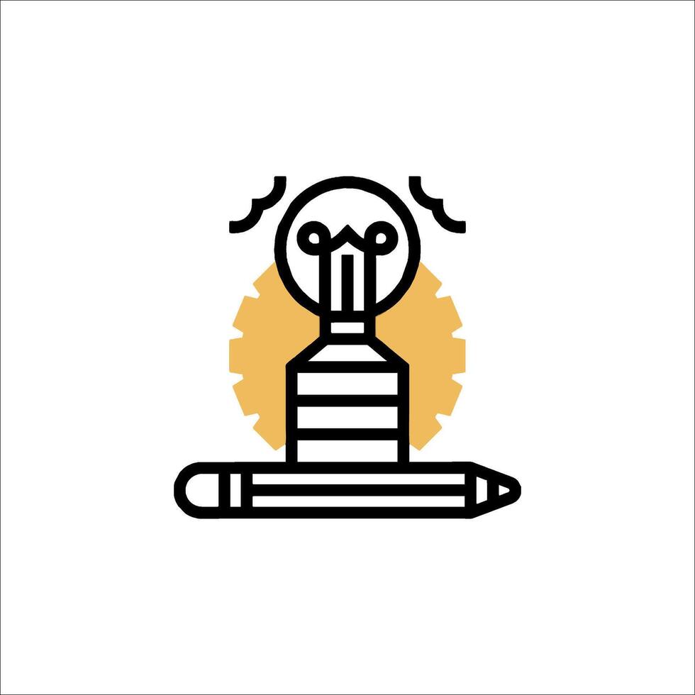 A light bulb with a pencil on top of it vector