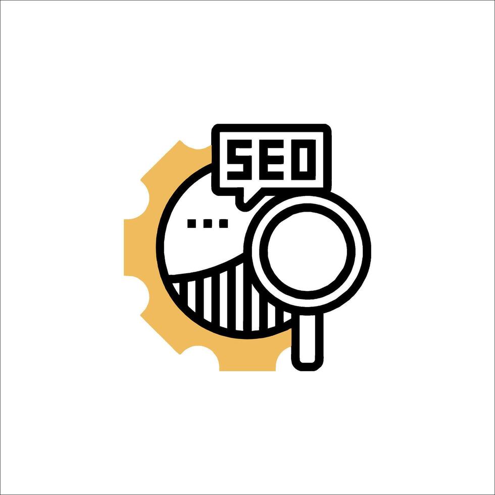Seo logo with a magnifying glass and a clock vector